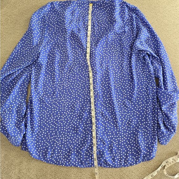 The Limited Purple and White Polka Dot Dress Shirt - Size Large - Picture 8 of 10